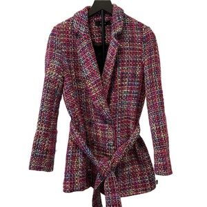 Forever 21 Multicolor Tweed Pea Coat - Pink Dominant
